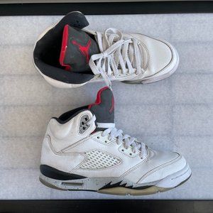 NIKE Air Jordan 5 Retro White Cement Shoes